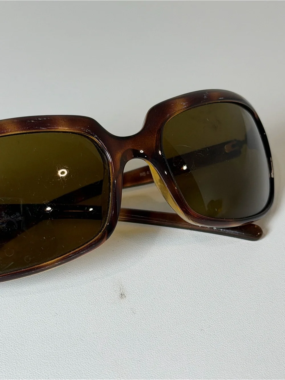 Ray-Ban RB4116 Rectangular Sports Wrap Tortoise Frame Sunglasses Green Lens